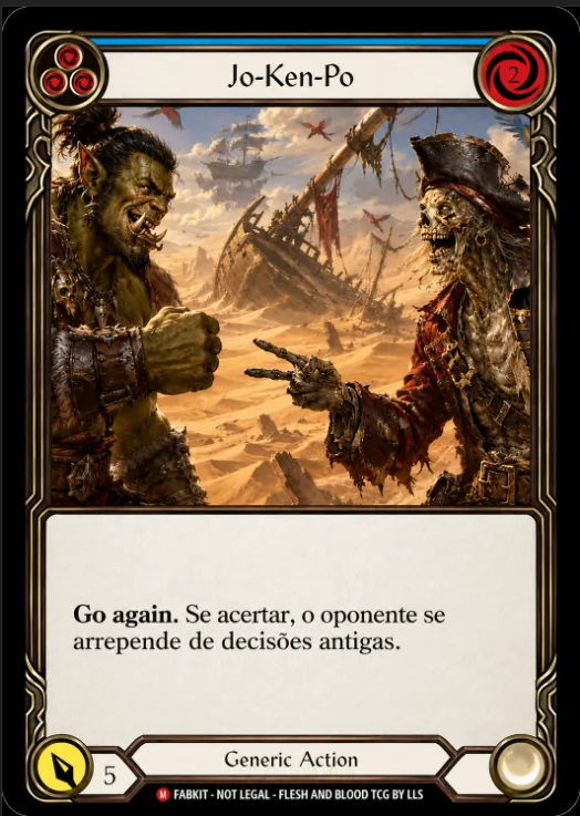 Carta de pedra, papel e tesoura usada para introduzir Flesh and Blood para iniciantes