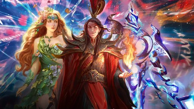 Banner com heróis Wizard de Flesh and Blood